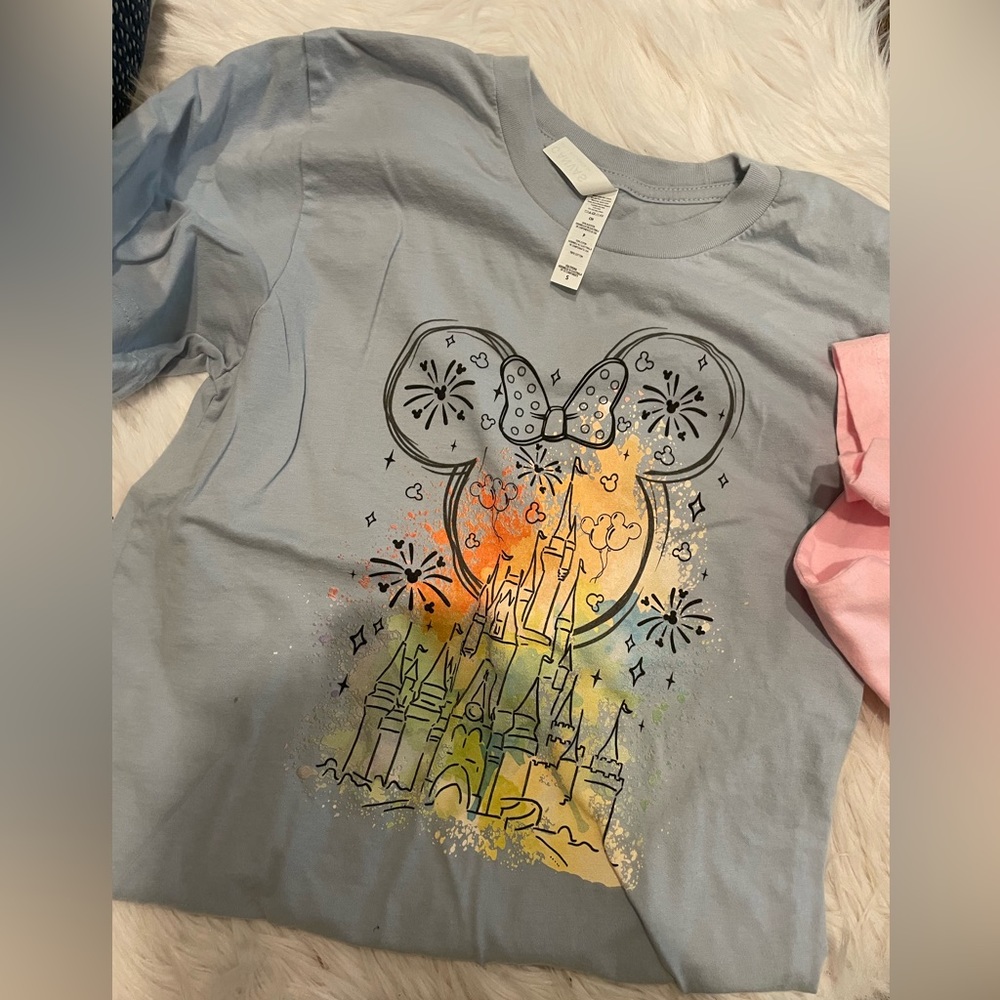 2 tops- major steal! 🚨Disney tops Etsy. Each worn once for a day a Disney.